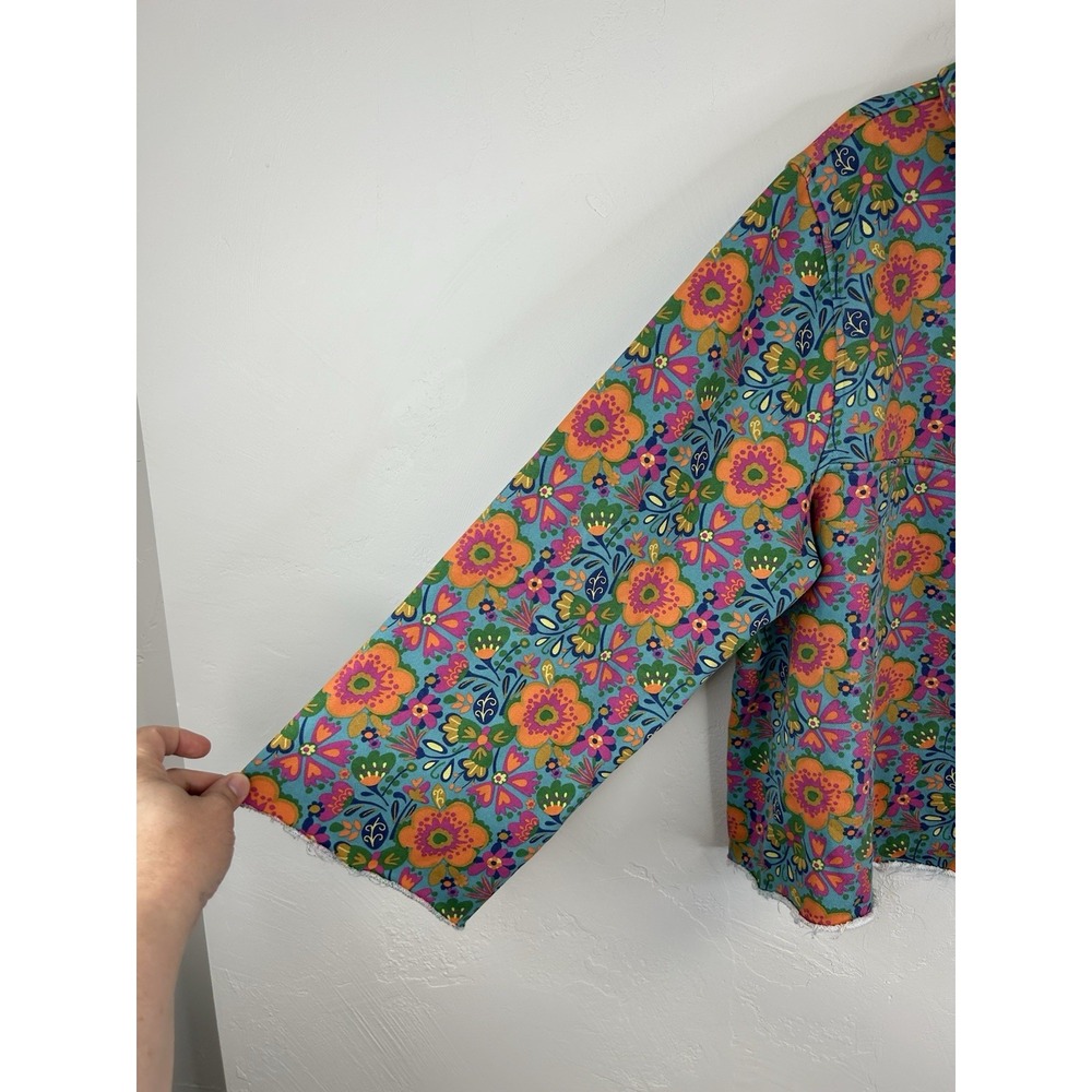 Natural Life Floral Quarter Zip Pullover Size S/M Boho Hippie Cottagecore Cozy - Picture 6 of 10